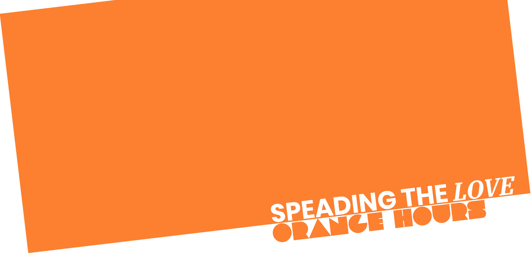 OrangeDays-OrangeHours-2025-birdux Graphic with an orange background and white text in the bottom right corner reading: “SPREADING THE LOVE – ORANGE HOURS”. Key visual for BIRD UX Orange Hours, offering free UX and Service Design consultations for organisations tackling gender-based violence.